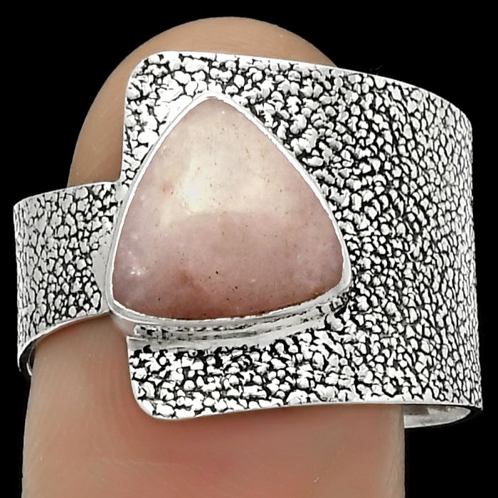 Natural Pink Scolecite Ring size-9 SDR170397 R-1606, 10x10 mm