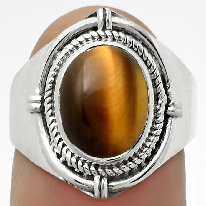 Natural Tiger Eye - Africa Ring size-7 SDR170411 R-1539, 9x11 mm