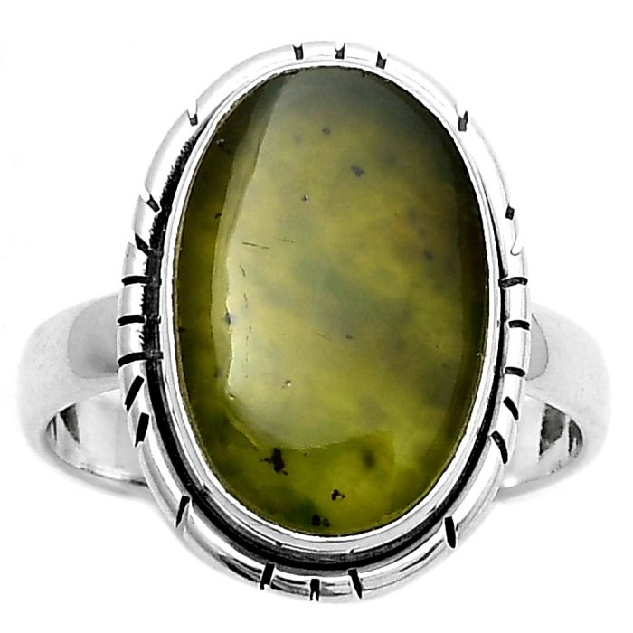 Natural Chrome Chalcedony Ring size-8 SDR170512 R-1011, 11x16 mm