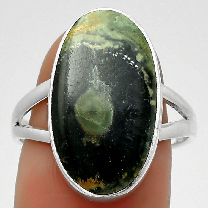 Natural Star Galaxy Jasper Ring size-8.5 SDR170518 R-1002, 11x20 mm