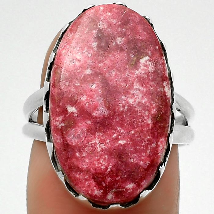 Natural Pink Thulite - Norway Ring size-7.5 SDR170623 R-1210, 14x23 mm