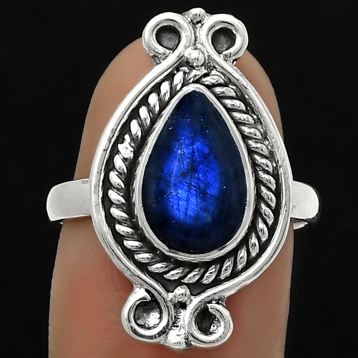 Blue Fire Labradorite - Madagascar Ring size-8 SDR170782 R-1108, 8x12 mm