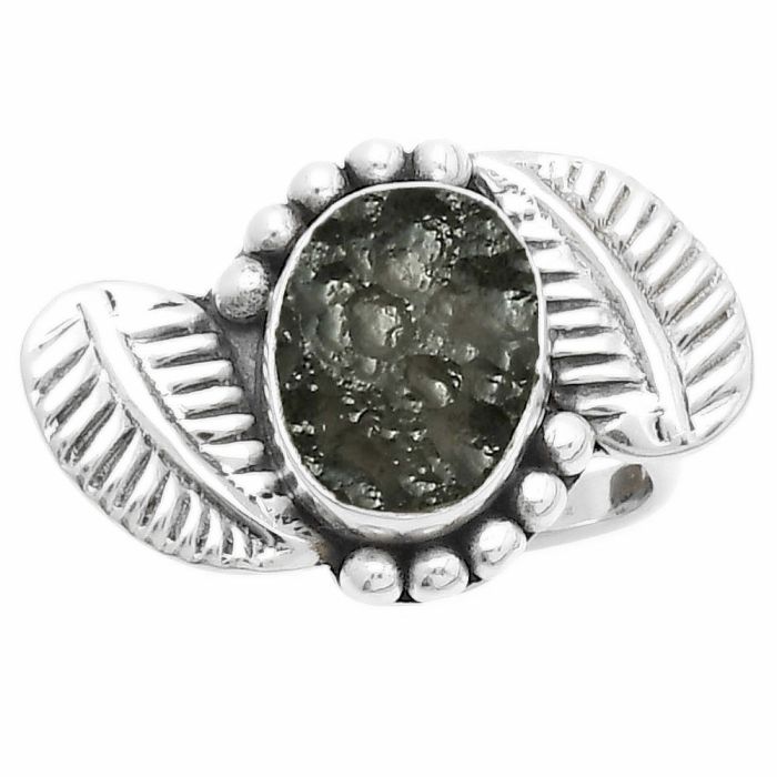 Southwest Design - Tektite Rough Ring size-7 SDR170824 R-1272, 8x11 mm