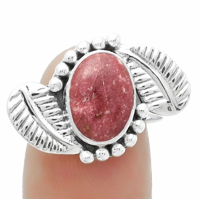 Southwest Design - Pink Thulite Ring size-8 SDR170832 R-1272, 8x11 mm