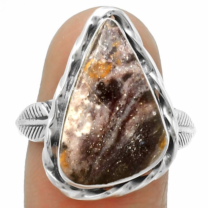 Natural Indian Blanket Jasper Ring size-8 SDR170946 R-1083, 12x19 mm