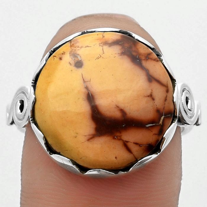 Natural Indian Paint Gemstone Ring size-8.5 SDR171074 R-1315, 16x16 mm