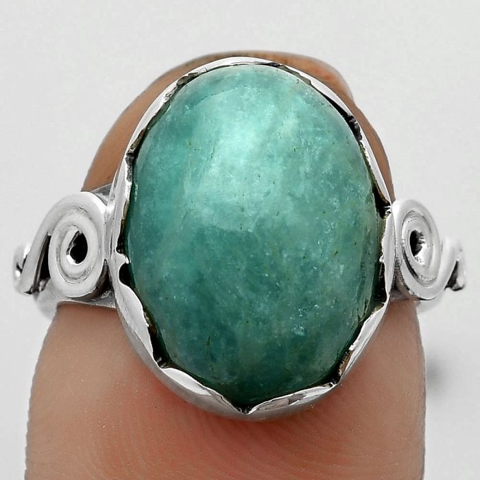 Natural Paraiba Amazonite Ring size-7 SDR171103 R-1315, 12x16 mm