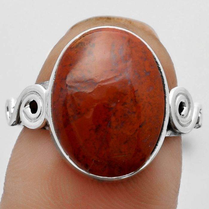 Natural Red Moss Agate Ring size-7 SDR171120 R-1315, 12x16 mm