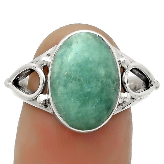 Natural Paraiba Amazonite Ring size-8.5 SDR171136 R-1224, 10x14 mm