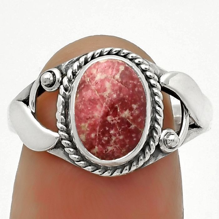 Natural Pink Thulite - Norway Ring size-7.5 SDR171178 R-1405, 7x9 mm