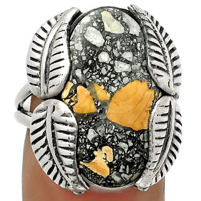 Southwest Design - Maligano Jasper Ring size-8 SDR171302 R-1498, 12x21 mm