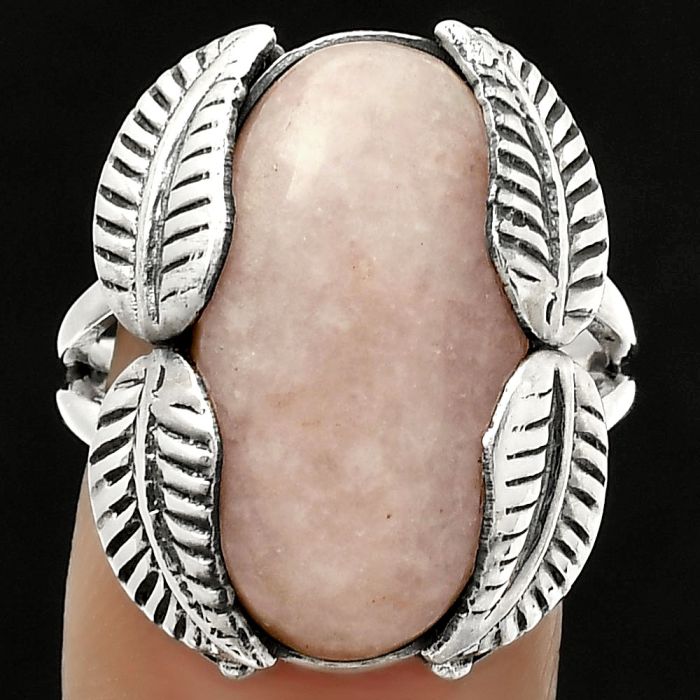 Southwest Design - Pink Scolecite Ring size-8 SDR171311 R-1498, 12x21 mm