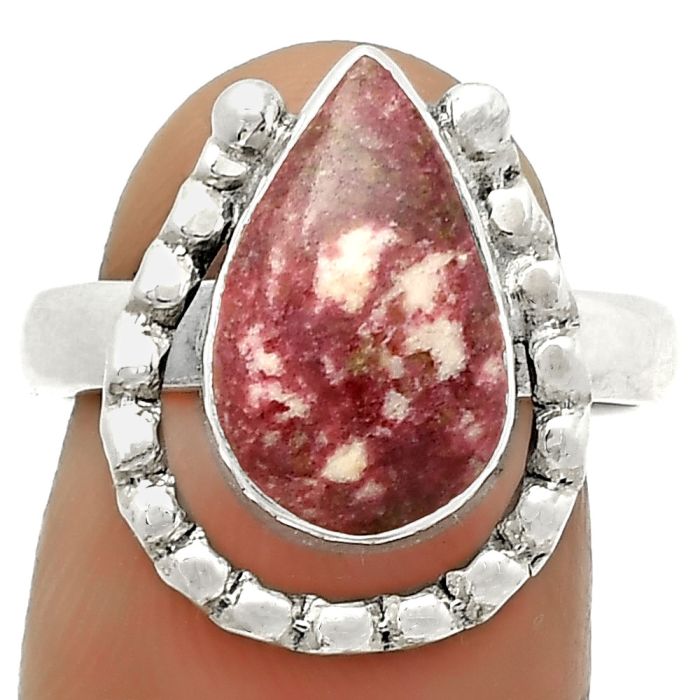 Natural Pink Thulite - Norway Ring size-7.5 SDR171326 R-1518, 8x14 mm