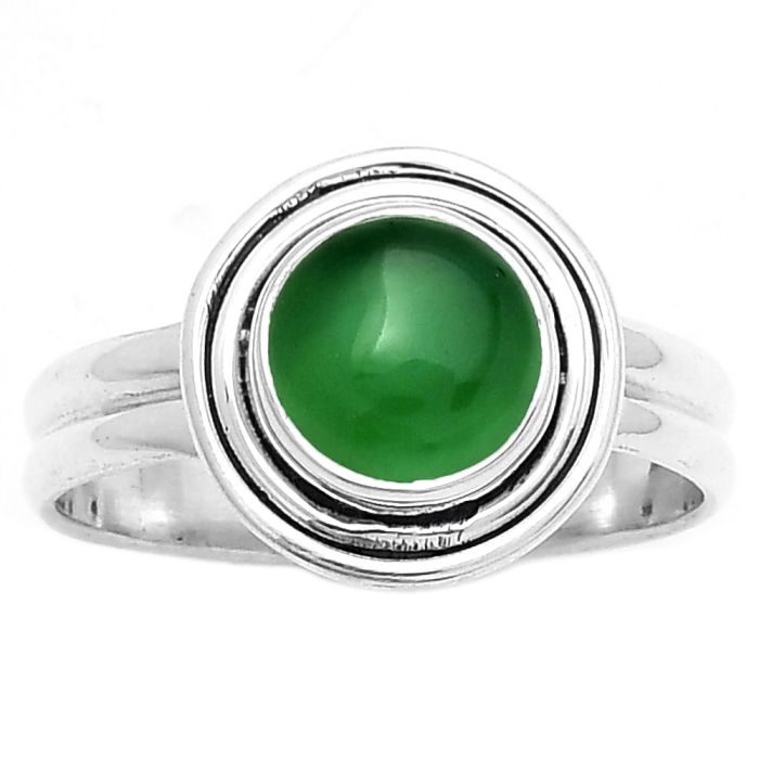 Natural Green Onyx Ring size-8 SDR171372 R-1594, 8x8 mm