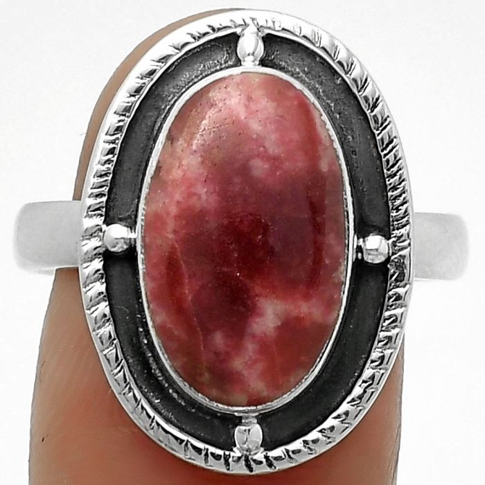 Natural Pink Thulite - Norway Ring size-9 SDR171514 R-1595, 9x15 mm