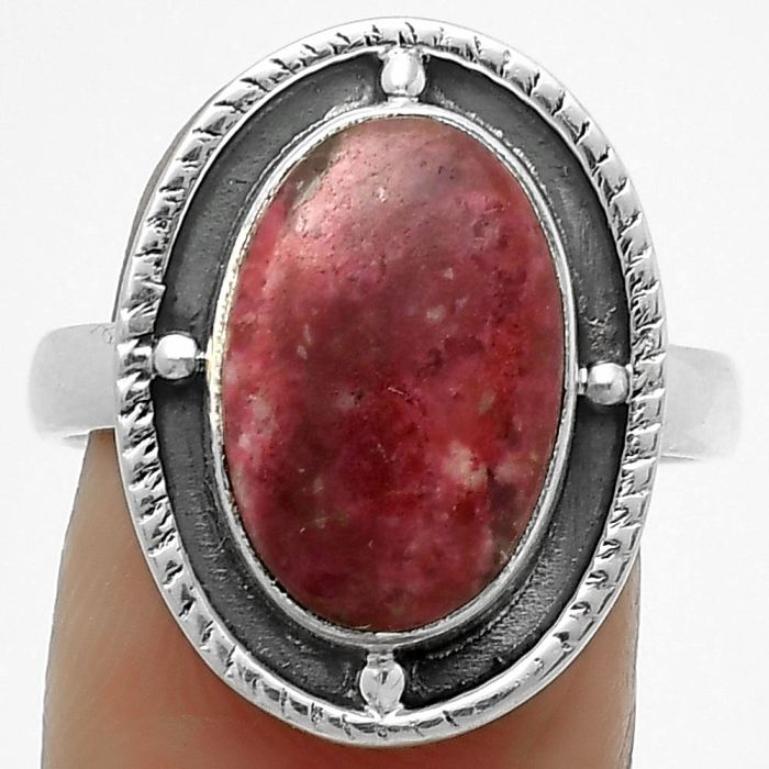 Natural Pink Thulite - Norway Ring size-9 SDR171558 R-1595, 10x15 mm