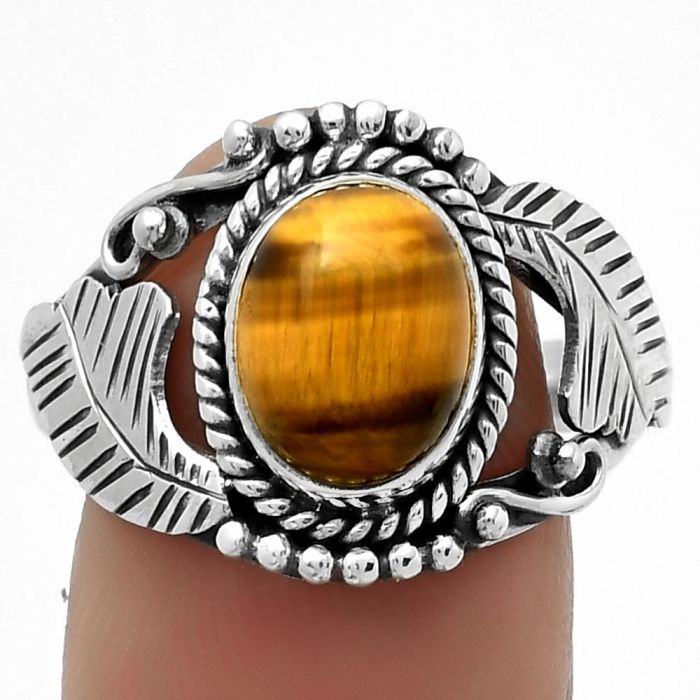 Natural Tiger Eye - Africa Ring size-9 SDR171691 R-1272, 8x10 mm