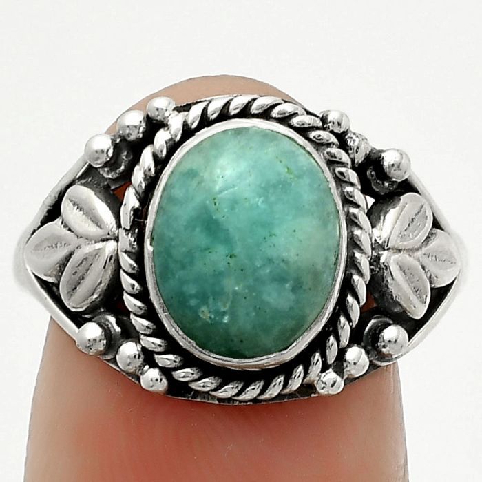 Natural Paraiba Amazonite Ring size-8 SDR171707 R-1300, 8x10 mm