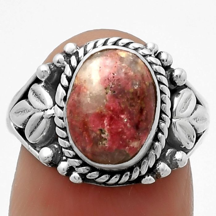 Natural Pink Thulite - Norway Ring size-7 SDR171714 R-1300, 8x10 mm