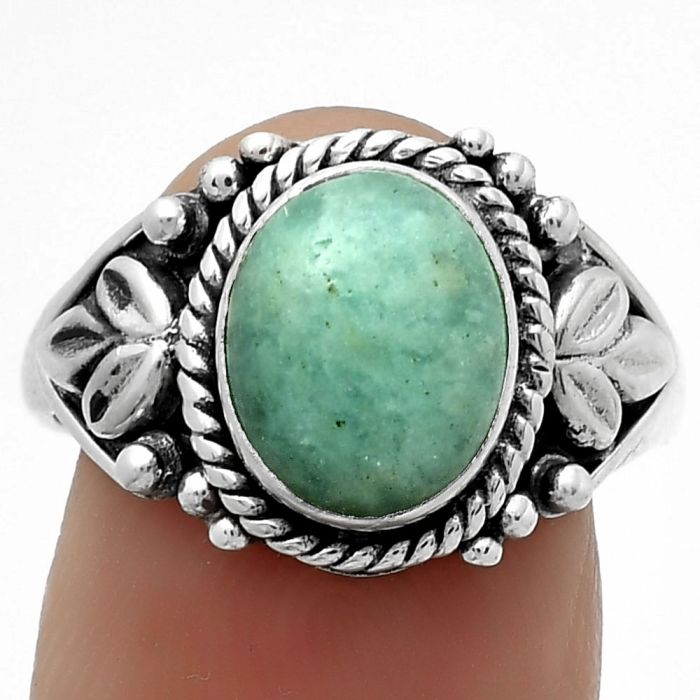 Natural Paraiba Amazonite Ring size-8 SDR171733 R-1300, 8x10 mm