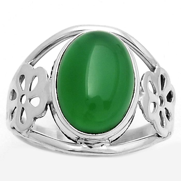 Natural Green Onyx Ring size-9.5 SDR172105 R-1497, 10x14 mm