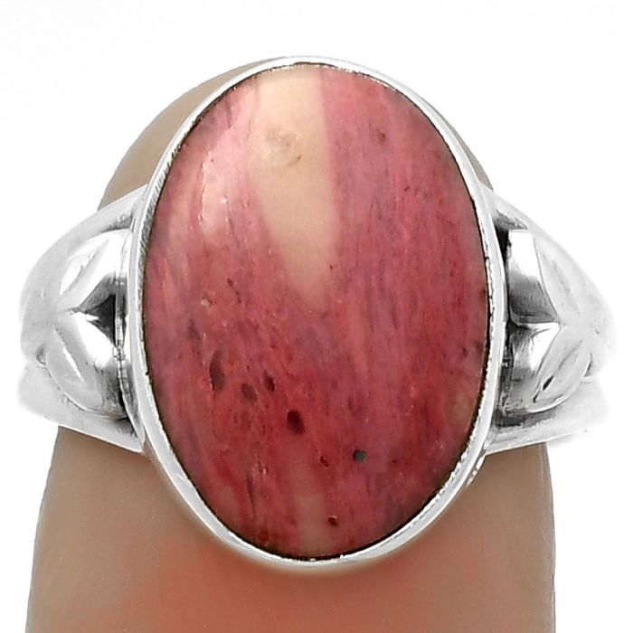 Natural Pink Tulip Quartz Ring size-7 SDR172187 R-1261, 11x16 mm