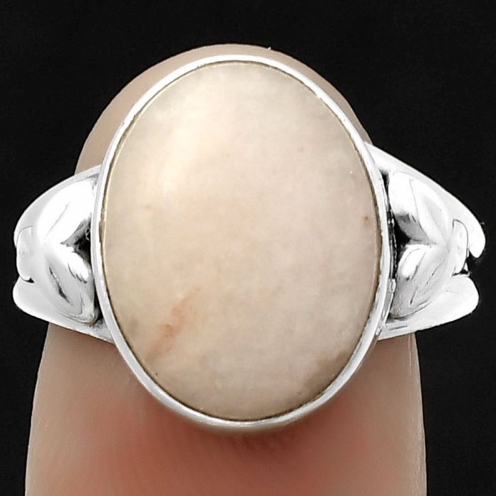 Natural Pink Scolecite Ring size-8 SDR172195 R-1261, 12x15 mm