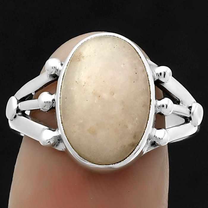 Natural Pink Scolecite Ring size-8.5 SDR172239 R-1003, 10x14 mm