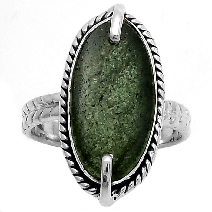 Natural Green Aventurine Ring size-7 SDR172250 R-1635, 9x18 mm