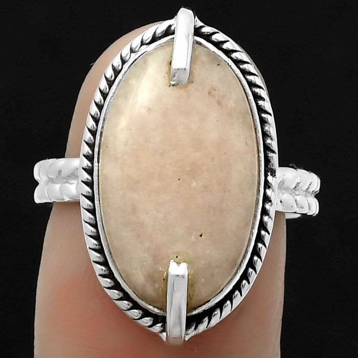 Natural Pink Scolecite Ring size-7.5 SDR172288 R-1635, 11x19 mm