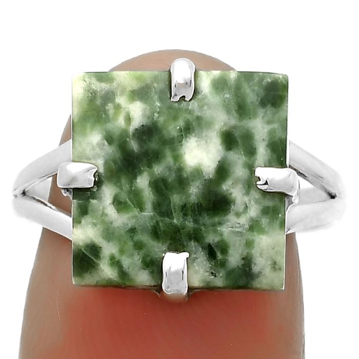 Natural Dioptase Ring size-8.5 SDR172319 R-1089, 12x12 mm