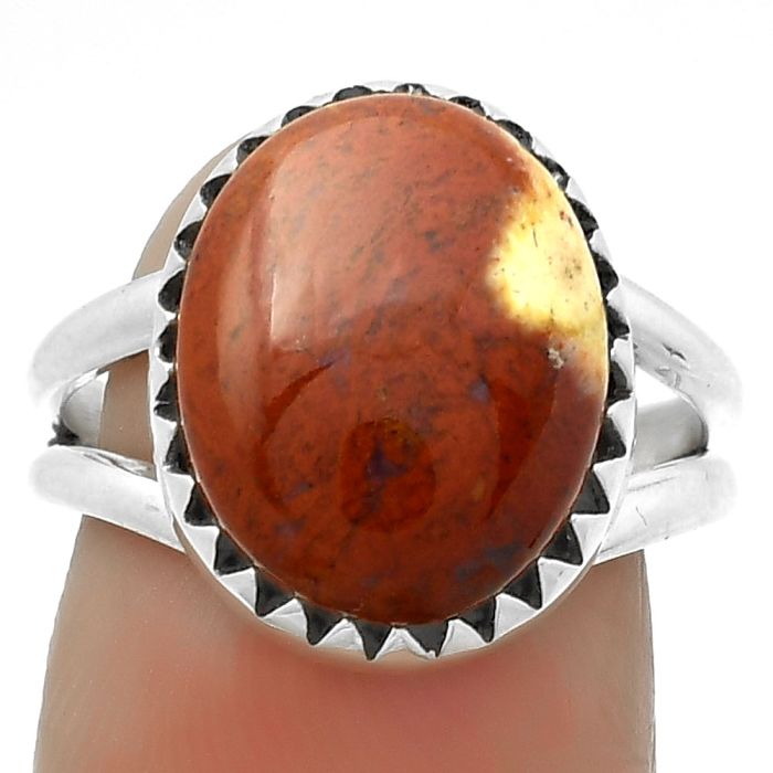 Natural Red Moss Agate Ring size-7 SDR172339 R-1210, 12x15 mm