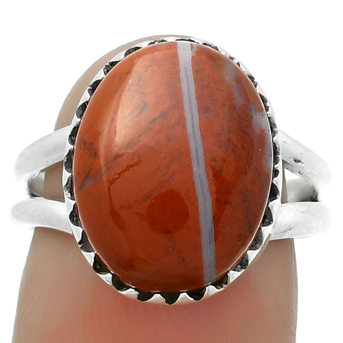 Natural Red Moss Agate Ring size-7 SDR172363 R-1210, 12x15 mm