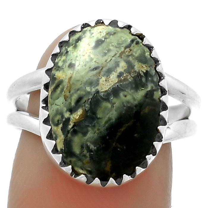 Natural Star Galaxy Jasper Ring size-8 SDR172368 R-1210, 12x16 mm