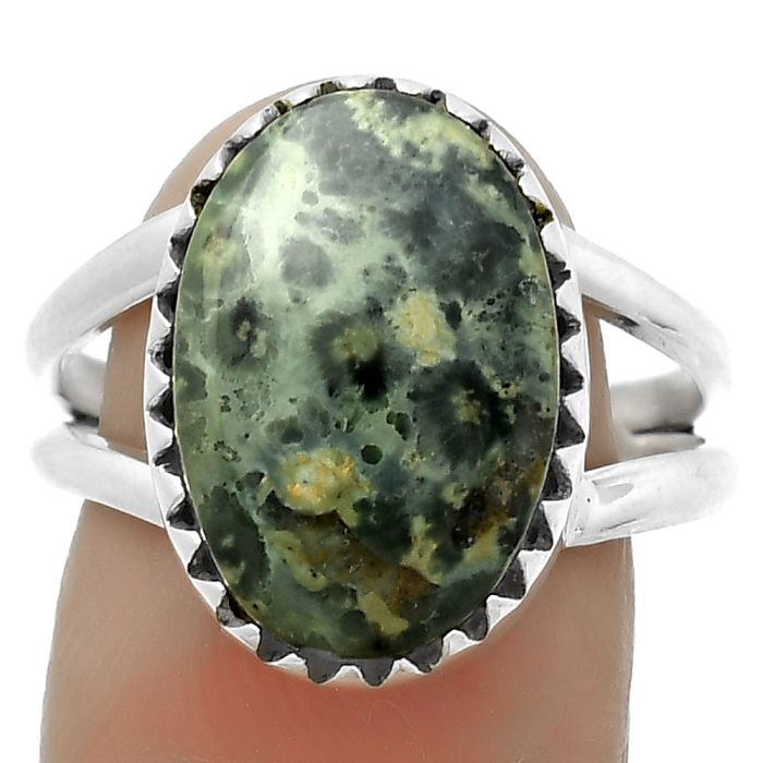 Natural Star Galaxy Jasper Ring size-8.5 SDR172373 R-1210, 12x17 mm