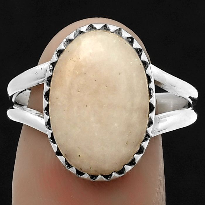 Natural Pink Scolecite Ring size-9 SDR172375 R-1210, 11x16 mm