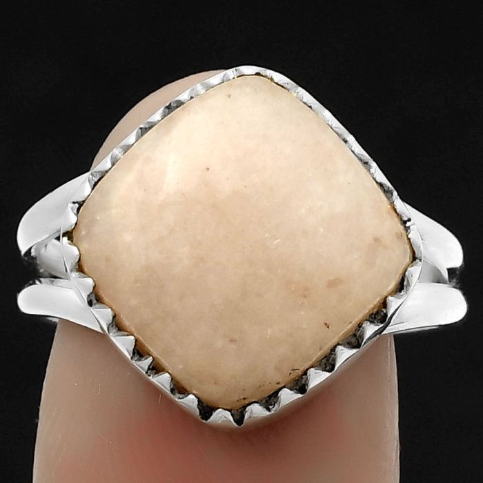 Natural Pink Scolecite Ring size-9 SDR172376 R-1210, 14x14 mm