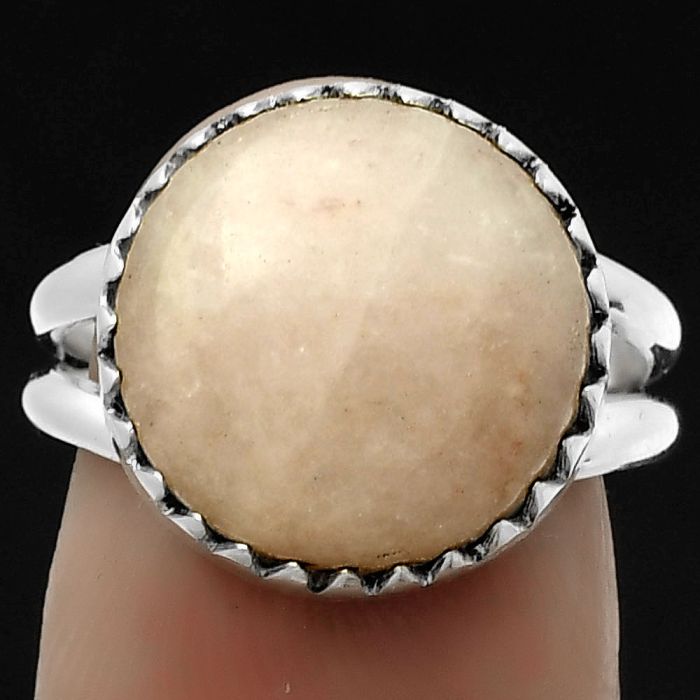 Natural Pink Scolecite Ring size-6.5 SDR172379 R-1210, 14x14 mm