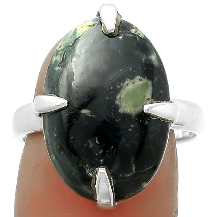 Natural Star Galaxy Jasper Ring size-8.5 SDR172382 R-1305, 13x19 mm