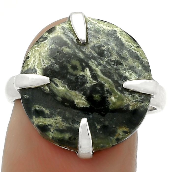 Natural Star Galaxy Jasper Ring size-8 SDR172419 R-1305, 17x17 mm