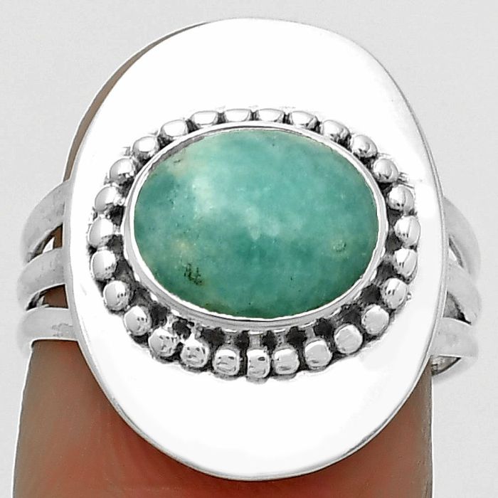 Natural Paraiba Amazonite Ring size-7 SDR172426 R-1458, 8x10 mm