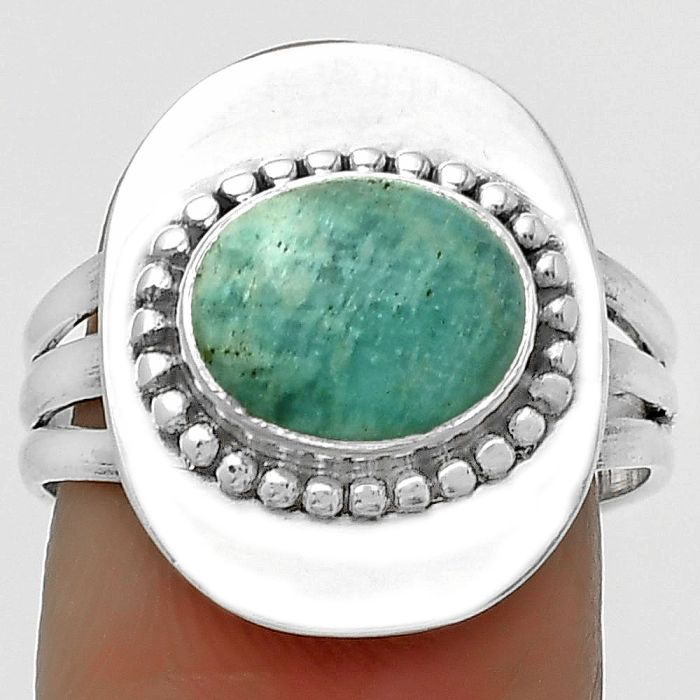 Natural Paraiba Amazonite Ring size-8 SDR172430 R-1458, 8x10 mm