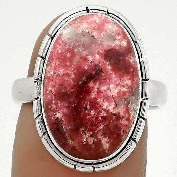 Natural Pink Thulite - Norway Ring size-7.5 SDR172495 R-1011, 12x18 mm