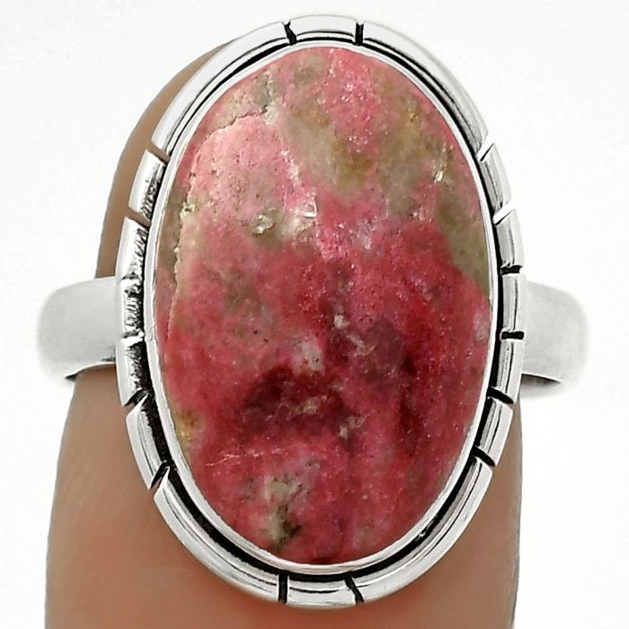 Natural Pink Thulite - Norway Ring size-8 SDR172508 R-1011, 12x18 mm