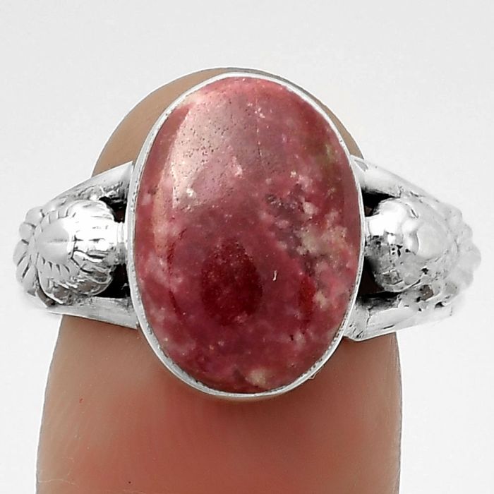 Natural Pink Thulite - Norway Ring size-9 SDR172623 R-1261, 10x14 mm