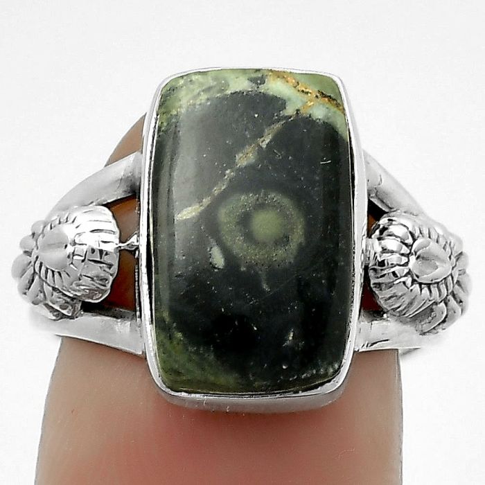 Natural Star Galaxy Jasper Ring size-7 SDR172665 R-1261, 9x15 mm