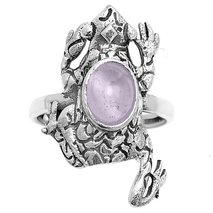 Frog - Rose De France Amethyst Cab Ring size-7.5 SDR172865 R-1113, 6x8 mm