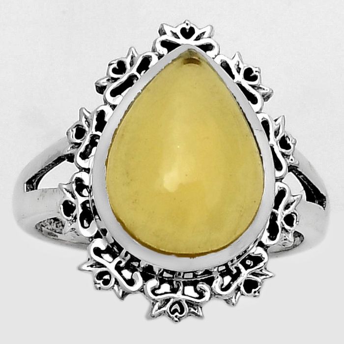 Artisan - Natural Citrine Cab Ring size-7.5 SDR172960 R-1114, 10x14 mm