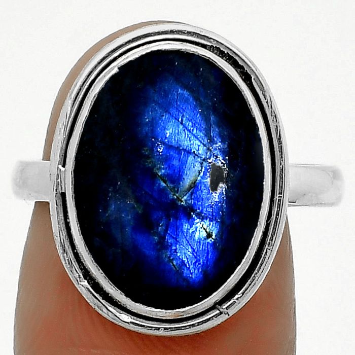 Blue Fire Labradorite - Madagascar Ring size-8 SDR172972 R-1156, 11x15 mm