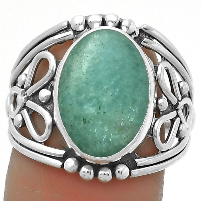 Natural Paraiba Amazonite Ring size-8 SDR173327 R-1379, 10x14 mm